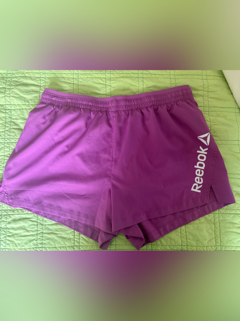 Reebok Magenta Workout Shorts with White Logo